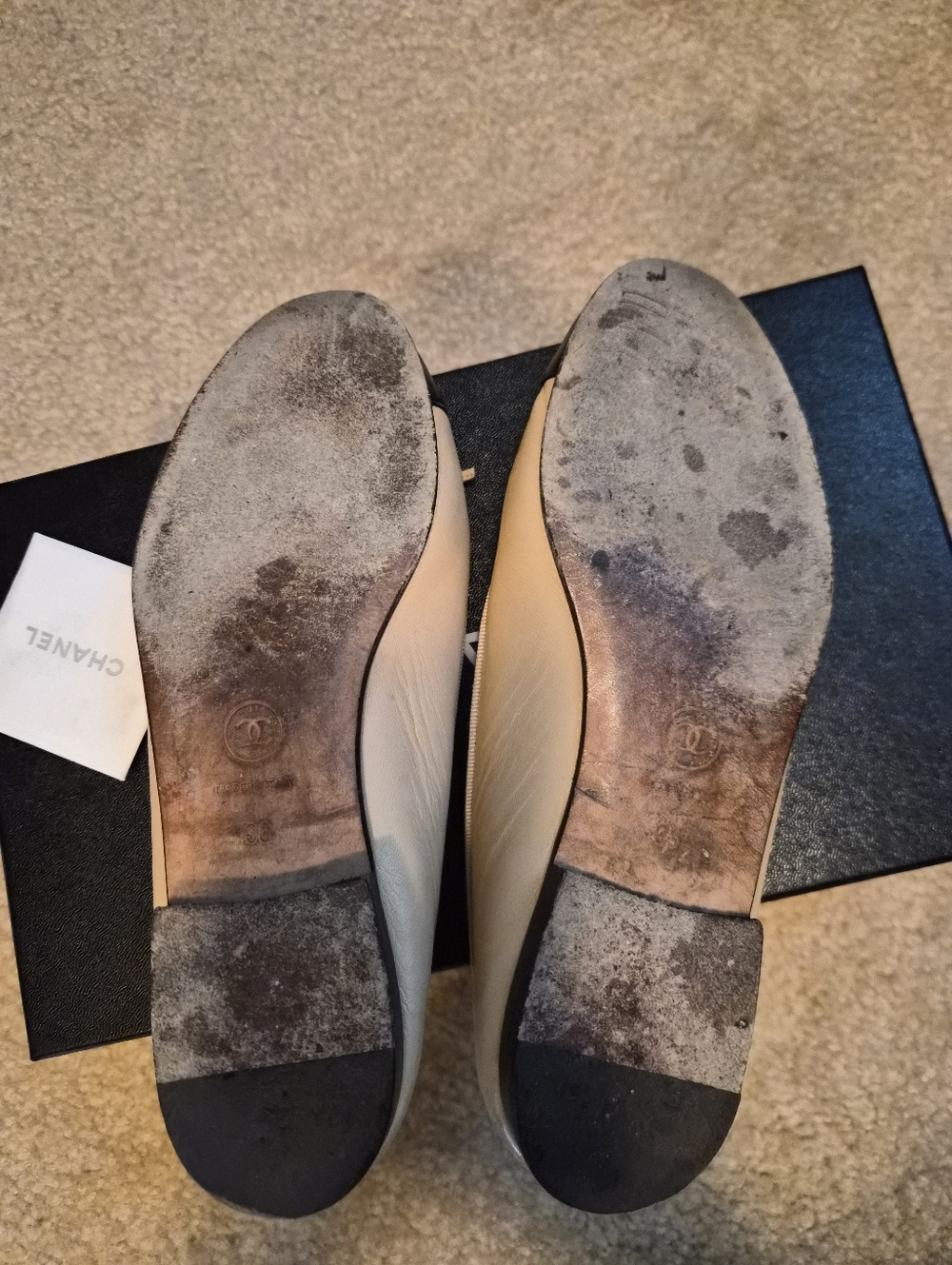 Chanel Ballet flats Lambskin Beige & Black - Picture 5 of 11